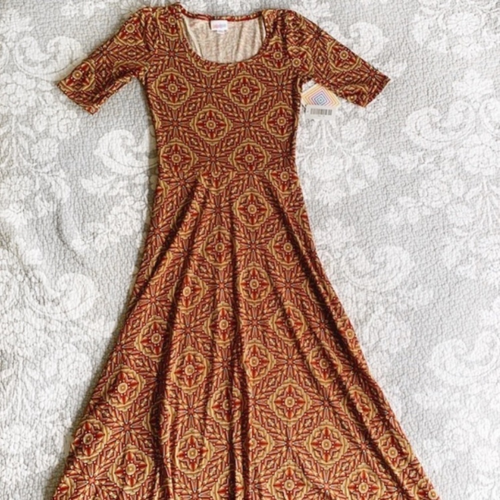 LuLaRoe Retro Geometric Colorful Ana Maxi Dress